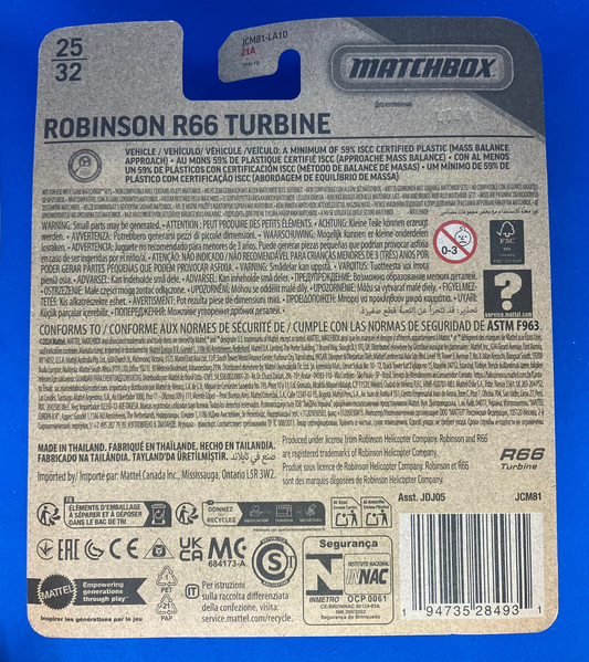 Matchbox Sky Busters 2025 - Robinson R66 Turbine - 25/32 - JCM81